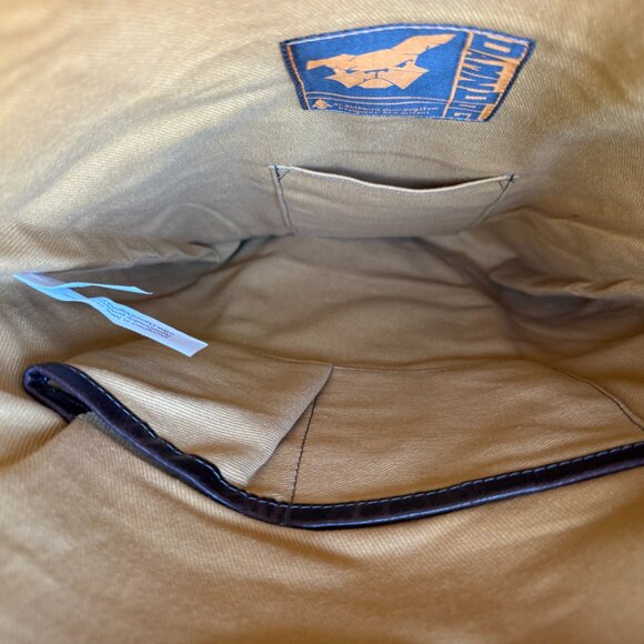 Damn Dogs Tote Shoulder Bag Charcoal Black Canvas Leather Trim Rugged Unisex - Picture 16 of 16